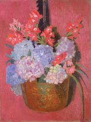 Copper cauldron with hydrangeas, 1916 (oil on canvas) | Obraz na stenu