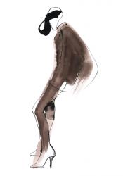 fashion girl, 2015, (black tush and watercolour ) | Obraz na stenu