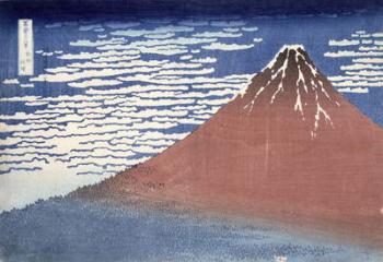 Fine weather with South wind, from 'Fugaku sanjurokkei' (Thirty-Six Views of Mount Fuji) c.1831 (colour woodblock print) | Obraz na stenu