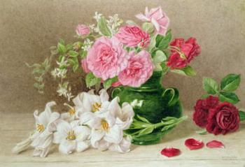 Roses and Lilies (watercolour) | Obraz na stenu