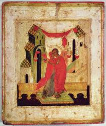 Icon depicting the meeting at the Golden Gate, Novgorod School (oil on panel) | Obraz na stenu
