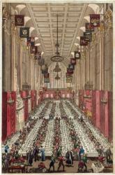 Representation of the Interior of Guildhall on the occasion of the visit of the King and Queen, at the Inauguration Dinner of Ald. Key to the Mayorality of London, November 9th 1830 (engraving) | Obraz na stenu