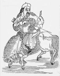 Mongol archer on horseback (engraving) | Obraz na stenu