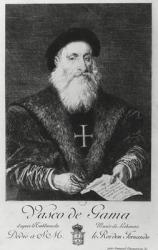 Portrait of Vasco da Gama (1469-1524) (engraving) (b/w photo) | Obraz na stenu