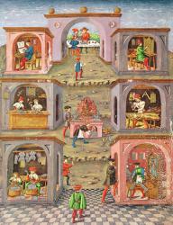 Ms. Lat 209 fol.11r The Professions, from 'De Sphaera' (vellum) | Obraz na stenu