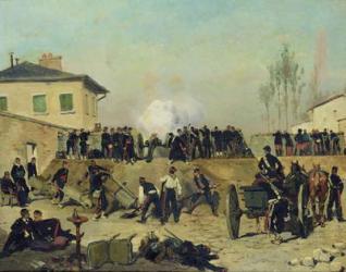 The Battle of Villejuif, Siege of Paris, 1870 (oil on canvas) | Obraz na stenu