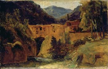 Mill in the valley near Amalfi, 1829 (oil on paper on canvas) | Obraz na stenu