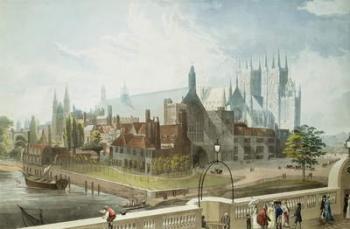 Westminster Hall and Abbey, engraved by Daniel Havell (1785-1826) published by Rudolph Ackermann (1764-1834) 1819 (coloured aquatint) | Obraz na stenu