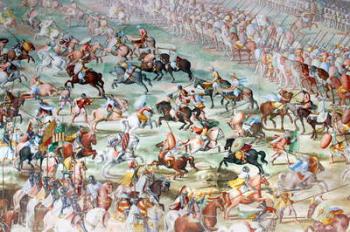 Battle scene, detail from the frescoes in the Hall of Battles (fresco) | Obraz na stenu