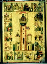St. Simeon, 16th century (tempera and gold on panel) | Obraz na stenu