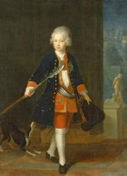The Crown Prince Frederick II in his Corps de Cadets (uniform of the Kings Regiment), (oil on panel) | Obraz na stenu