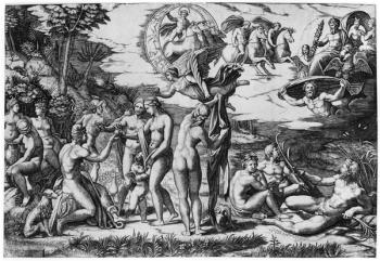 The Judgement of Paris (engraving) (b/w photo) | Obraz na stenu