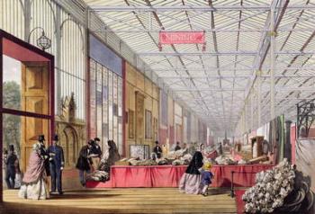 Minerals: Gallery displaying rocks and crystals at the Great Exhibition in 1851, from 'Dickinson's Comprehensive Pictures' (colour litho) | Obraz na stenu