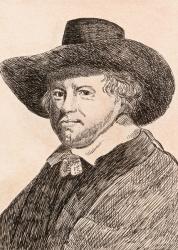 Jan van Goyen, illustration from '75 Portraits Of Celebrated Painters From Authentic Originals', published in London, 1817 (engraving) | Obraz na stenu