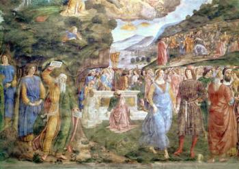 The Adoration of the Golden Calf, from the Sistine Chapel (fresco) | Obraz na stenu