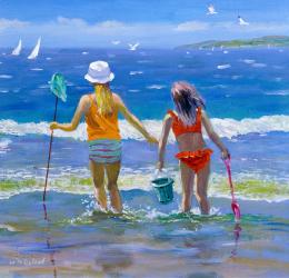 Gone Fishing (oil on board) | Obraz na stenu