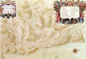 Ms 988 volume 3 fol.33 Map of the town and citadel of Bellisle, from the 'Atlas Louis XIV', 1683-88 (gouache on paper) | Obraz na stenu