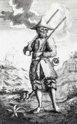 Frontispiece to 'The Life and Strange Surprizing Adventures of Robinson Crusoe of York, Mariner' by Daniel Defoe, 1719 (engraving) | Obraz na stenu
