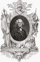 Portrait of Richard, Earl Howe (1726-99) English naval officer (engraving) | Obraz na stenu