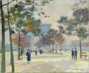 The Arc de Triomphe in Autumn, Paris (oil on canvas) | Obraz na stenu