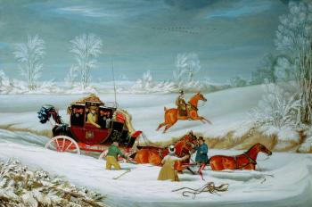 Mail Coach in the Snow | Obraz na stenu