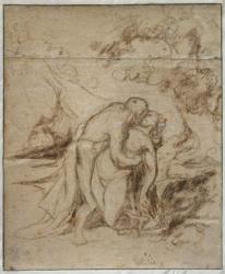 Phrosine and Melidore or, The Kiss, c.1848-52 (chalk on card) | Obraz na stenu