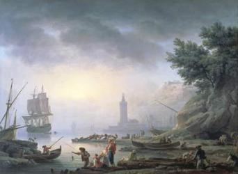 Seaport at Dawn, 1751 | Obraz na stenu