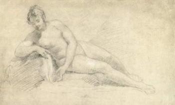 Study of a Female Nude (pencil and chalk on paper) | Obraz na stenu