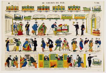 Rail Travel, c.1850 (coloured engraving) | Obraz na stenu