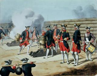 'L'Artillerie Francaise' by Moltzheim, Artillery of the Corps Royal in 1772 (colour litho) | Obraz na stenu