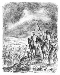 Illustration from 'Campana en el ejercito grande' by Dominguo Faustino Sarmiento (1811-88) (litho) (b/w photo) | Obraz na stenu