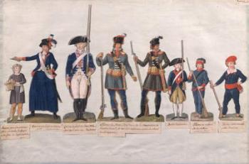 Characters of the French Revolution (gouache on paper) | Obraz na stenu