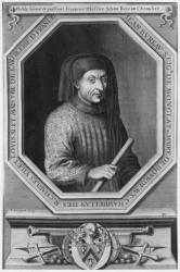 Portrait of Jean Bureau, master of artillery under Charles VII, Lord of Montglat, Mayor of Bordeaux (engraving) (b/w photo) | Obraz na stenu