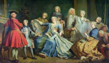 Madame Mercier (1683-1750) Surrounded by her Family, 1731 (oil on canvas) | Obraz na stenu