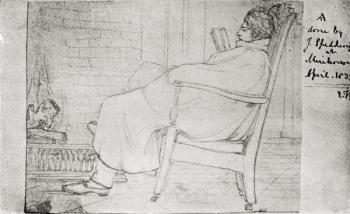 Alfred Lord Tennyson (1809-92) (pen & ink on paper) | Obraz na stenu