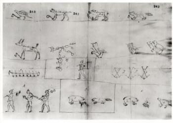 Iroquois pictogram, 12th July 1666 (pen & ink on paper) | Obraz na stenu