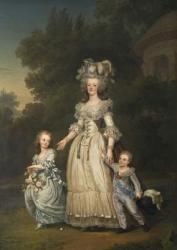 Queen Marie Antoinette with her Children in the Park of Trianon, 1785 (oil on canvas) | Obraz na stenu