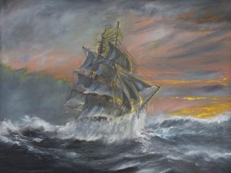 Terra Nova in fierce Gale at Dawn Dec 2nd 1910, 2007, (Oil on Canvas) | Obraz na stenu