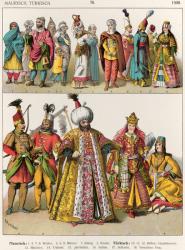 Moorish and Turkish Dress, c.1500, from 'Trachten der Voelker', 1864 (colour litho) | Obraz na stenu