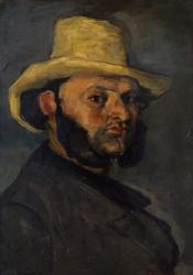 Gustave Boyer in a Straw Hat, 1870-71 (oil on paper laid down on canvas) | Obraz na stenu