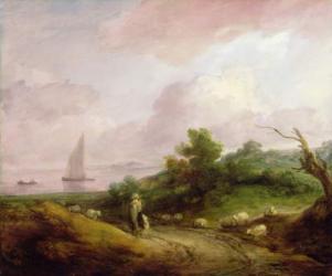 Coastal Landscape with a Shepherd and his Flock, c.1783-4 (oil on canvas) | Obraz na stenu