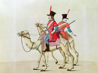 Soldiers of the Dromedary Regiment, 1839 (coloured engraving) | Obraz na stenu