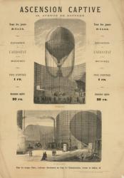 Broadside announcing a captive balloon ascension during the Paris Exposition of 1867 (engraving) | Obraz na stenu