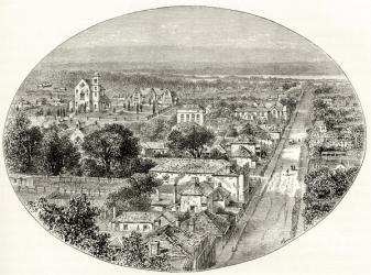 Perth, Western Australia, c.1880, from 'Australian Pictures' by Howard Willoughby, published by the Religious Tract Society, London, 1886 (litho) | Obraz na stenu