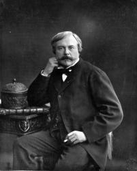 Edmond de Goncourt, from 'Galerie Contemporaine', c.1874-78 (b/w photo) | Obraz na stenu