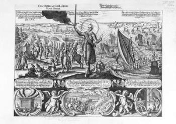 Gustavus Adolphus landing at Stralsund in 1630 (engraving) | Obraz na stenu