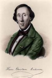 Portrait of Hans Christian Andersen (1805-1875) (engraving) (later colouration) | Obraz na stenu