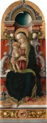 Madonna and Child Enthroned with Donor, 1470 (tempera on poplar panel) | Obraz na stenu