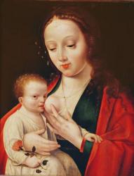 The Virgin Breastfeeding the Infant Christ (oil on panel) | Obraz na stenu
