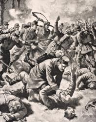 Hand to hand fighting between German and Western soldiers, from 'The War Illustrated deLuxe', published in London, 1916 (litho) | Obraz na stenu